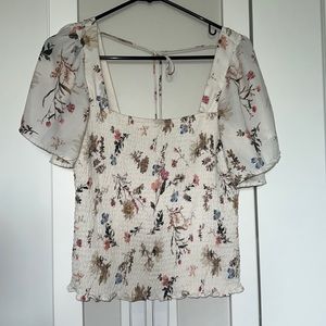 Abercrombie Rutched flutter sleeve Shirt